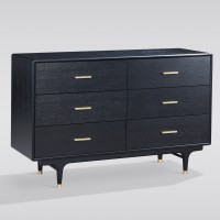 Συρταριέρα Stilig από ξύλο σε μαύρη απόχρωση 140x45x88cm