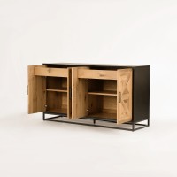 Μπουφές Indus από ξύλο σε φυσική απόχρωση 160x46x87cm