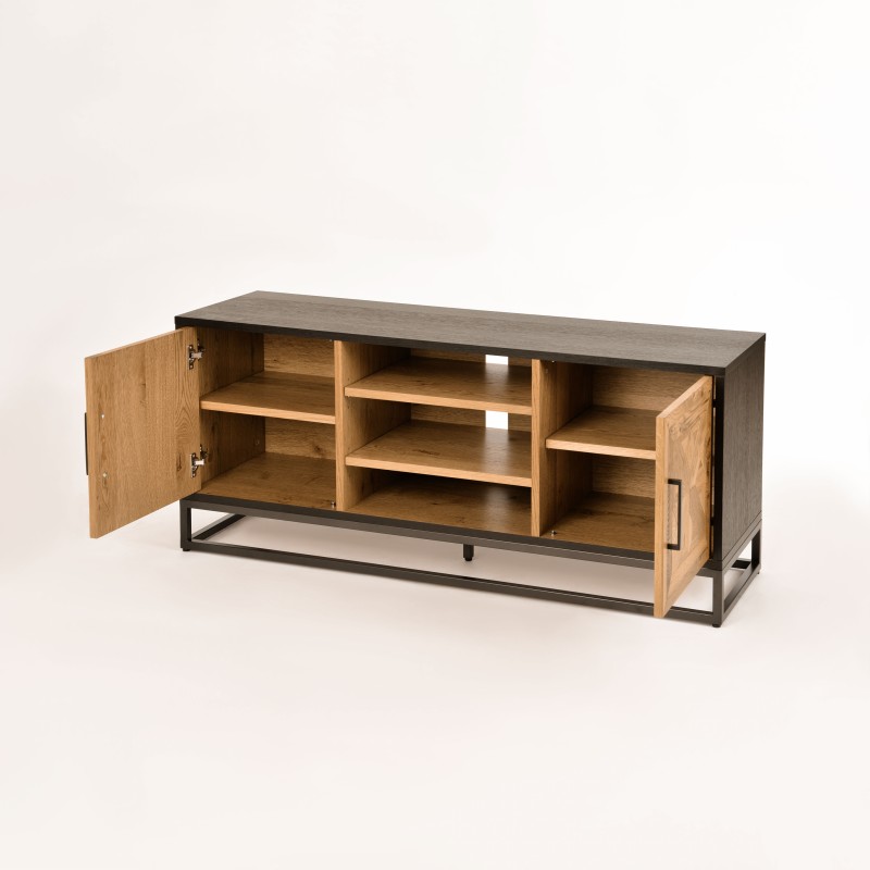 Έπιπλο TV Indus από ξύλο σε φυσική απόχρωση 133x39x55cm