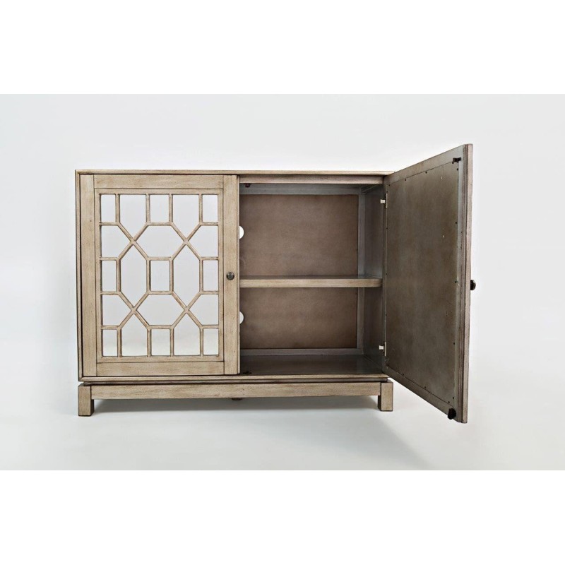 Μπουφές Avola από ξύλο ακακίας σε ασημί 127x40.5x99cm