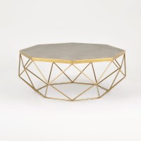 Τραπέζι σαλονιού Glamour από MDF σε χρυσό 106x106x40