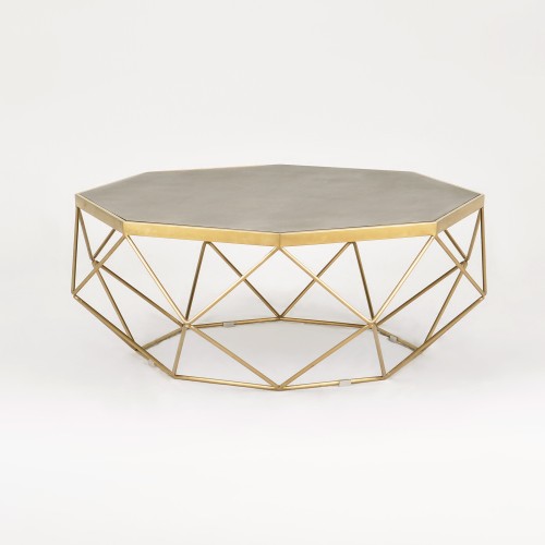 Τραπέζι σαλονιού Glamour από MDF σε χρυσό 106x106x40