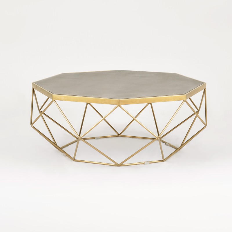 Τραπέζι σαλονιού Glamour από MDF σε χρυσό 106x106x40
