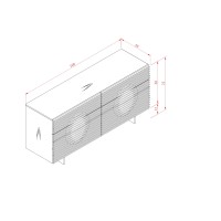 Μπουφές Hudson από MDF σε μπεζ 160x49x75cm