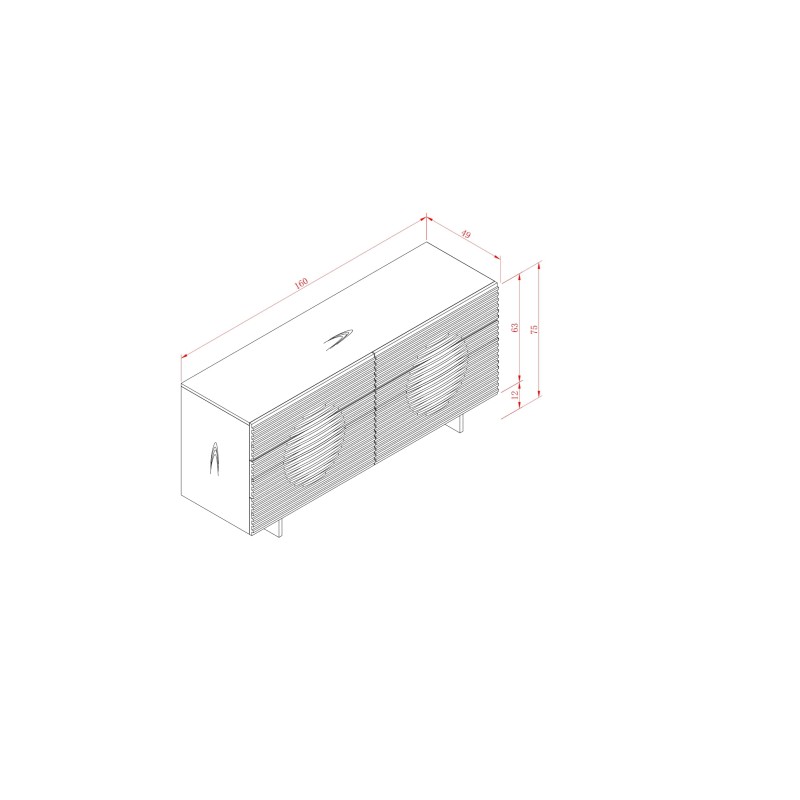 Μπουφές Hudson από MDF σε μπεζ 160x49x75cm