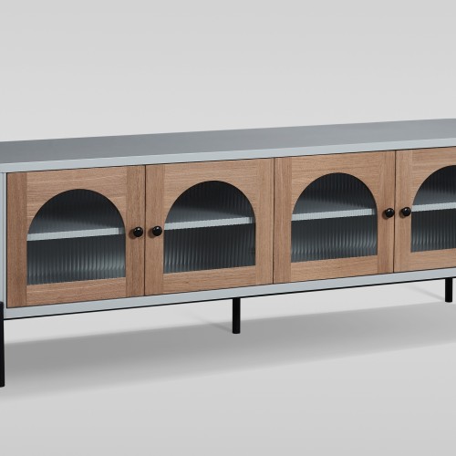 Έπιπλο TV Stilig από MDF σε ανοιχτό γκρι 200x40x60cm