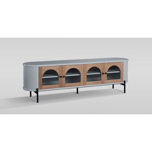 Έπιπλο TV Stilig από MDF σε ανοιχτό γκρι 200x40x60cm