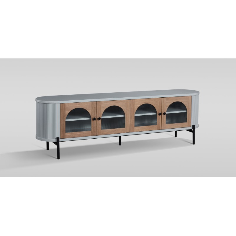 Έπιπλο TV Stilig από MDF σε ανοιχτό γκρι 200x40x60cm