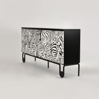 Μπουφές Stilig από MDF σε ασπρόμαυρο 183x40x90cm