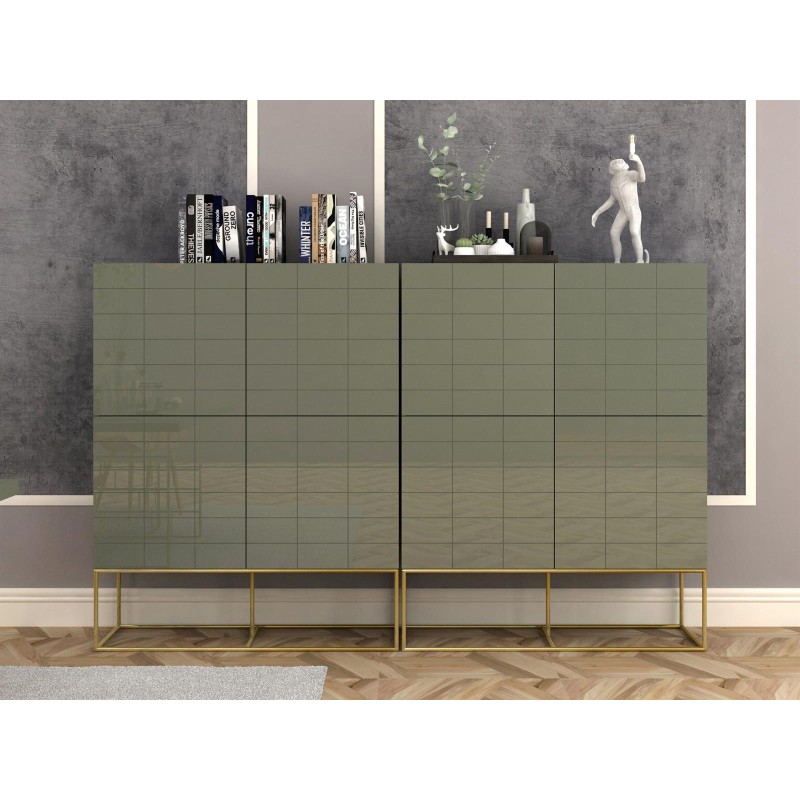 Συρταριέρα Rose Hill RH04 από MDF σε πράσινο 110x39.5x140cm
