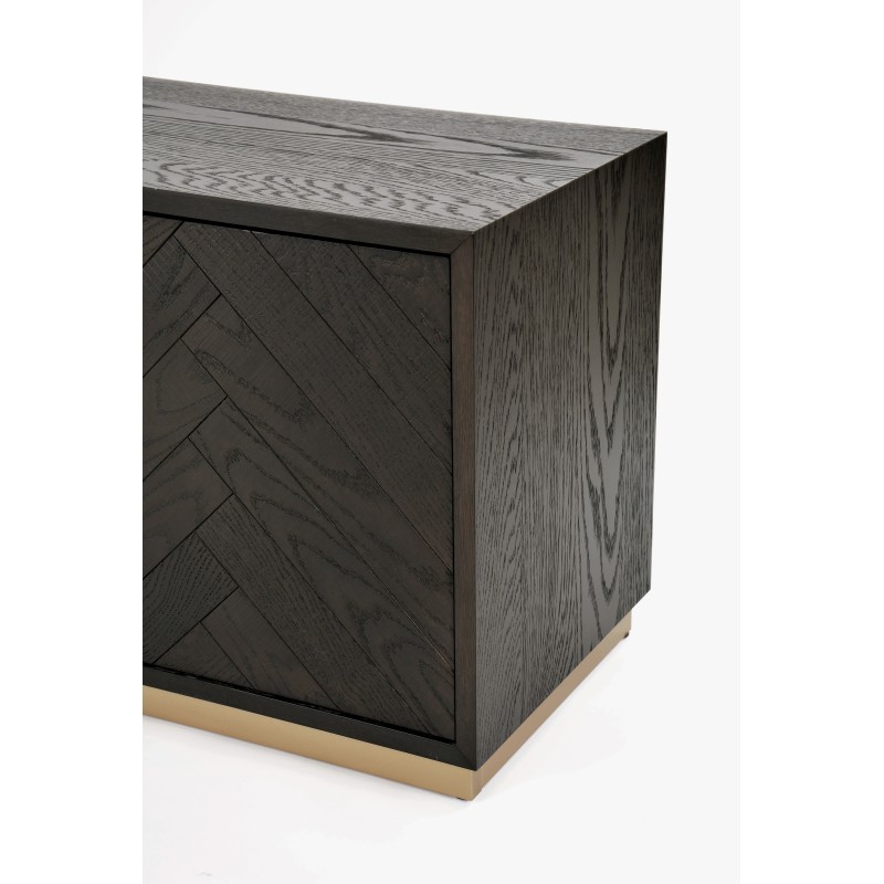 Έπιπλο TV Seville από ξύλο βελανιδιάς σε μαύρο 180x38x50cm