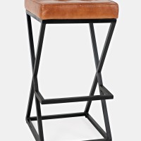 Σκαμπό bar Avola σε καφέ απόχρωση 38x38x74cm