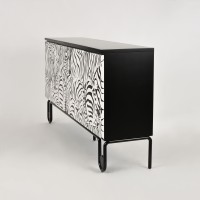 Μπουφές Stilig από MDF σε ασπρόμαυρο 183x40x90cm