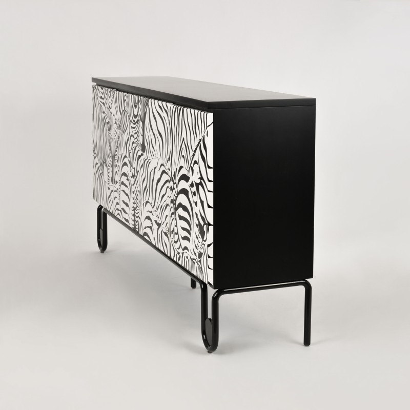 Μπουφές Stilig από MDF σε ασπρόμαυρο 183x40x90cm