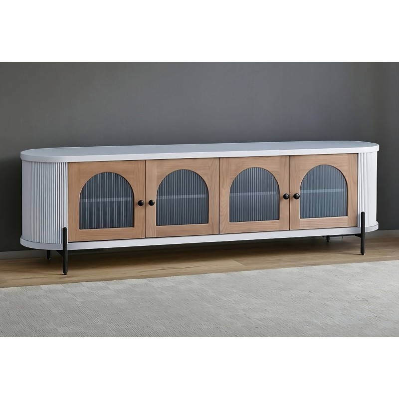 Έπιπλο TV Stilig από MDF σε ανοιχτό γκρι 200x40x60cm
