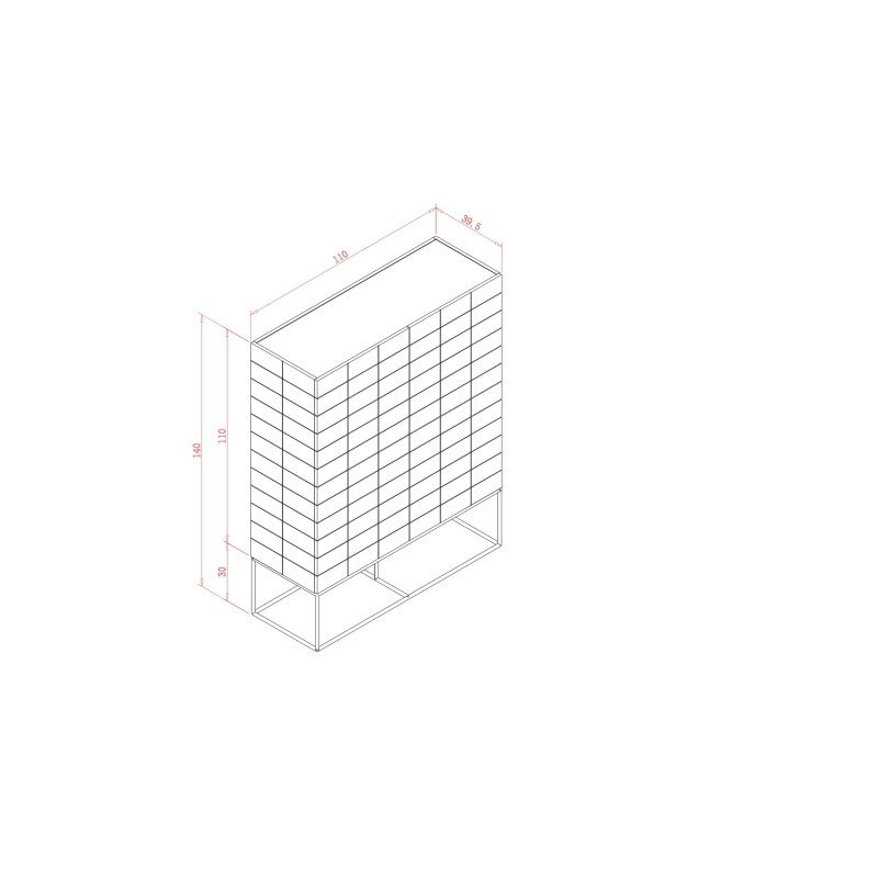 Συρταριέρα Rose Hill RH04 από MDF σε πράσινο 110x39.5x140cm
