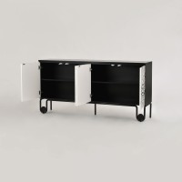 Μπουφές Stilig από MDF σε ασπρόμαυρο 183x40x90cm