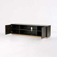 Έπιπλο TV Seville από ξύλο βελανιδιάς σε μαύρο 180x38x50cm