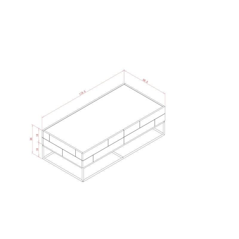 Τραπέζι σαλονιού Rose Hill RH0 από MDF σε πράσινο 119.5x59.5x36cm