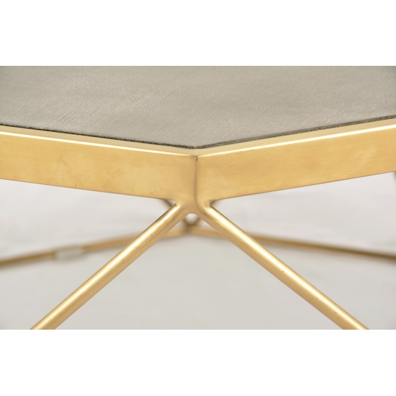 Τραπέζι σαλονιού Glamour από MDF σε χρυσό 106x106x40