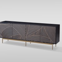 Έπιπλο TV Stilig από MDF σε σκούρο μπλε 200x40x72cm