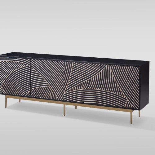 Έπιπλο TV Stilig από MDF σε σκούρο μπλε 200x40x72cm