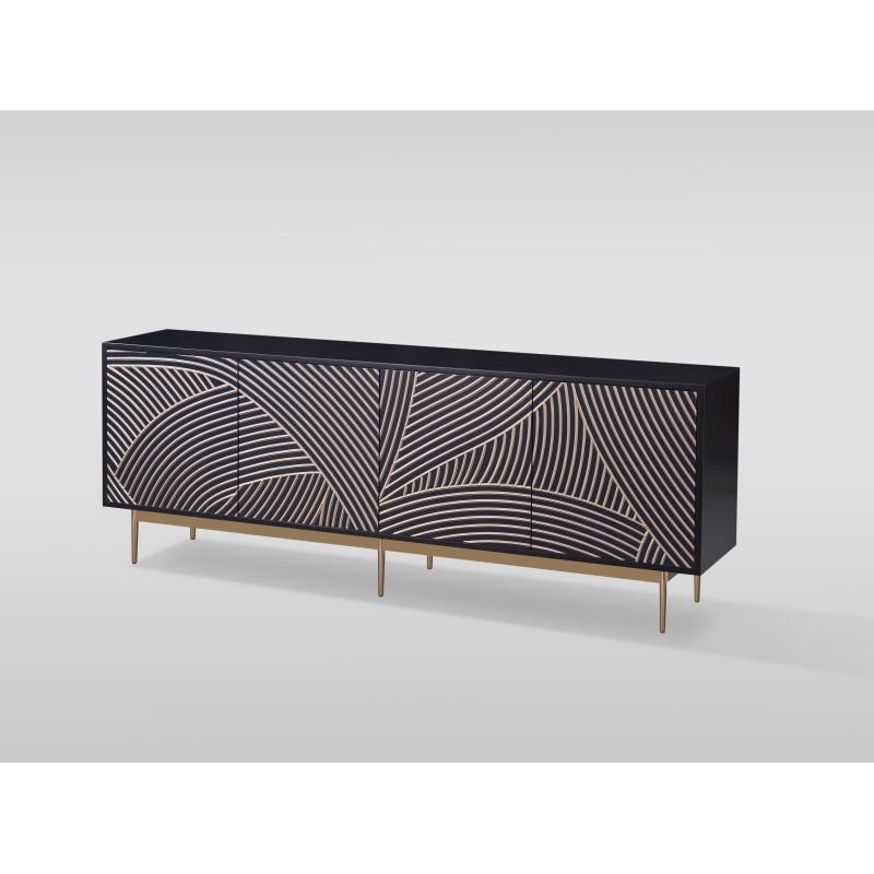 Έπιπλο TV Stilig από MDF σε σκούρο μπλε 200x40x72cm