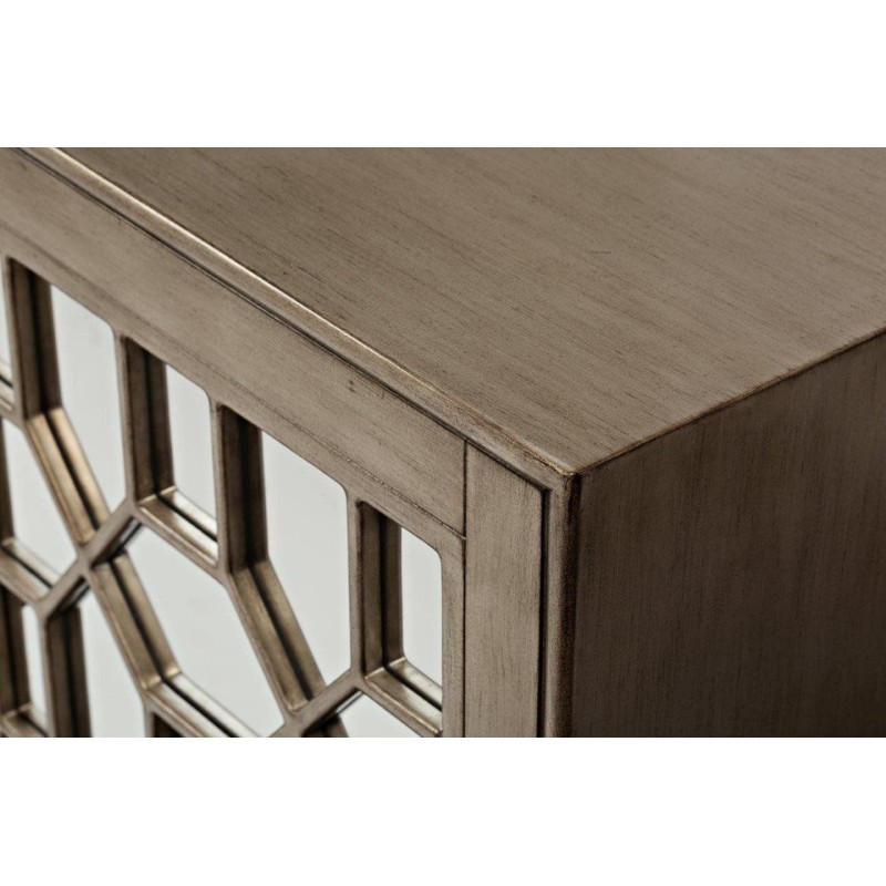 Μπουφές Avola από ξύλο ακακίας σε ασημί 127x40.5x99cm