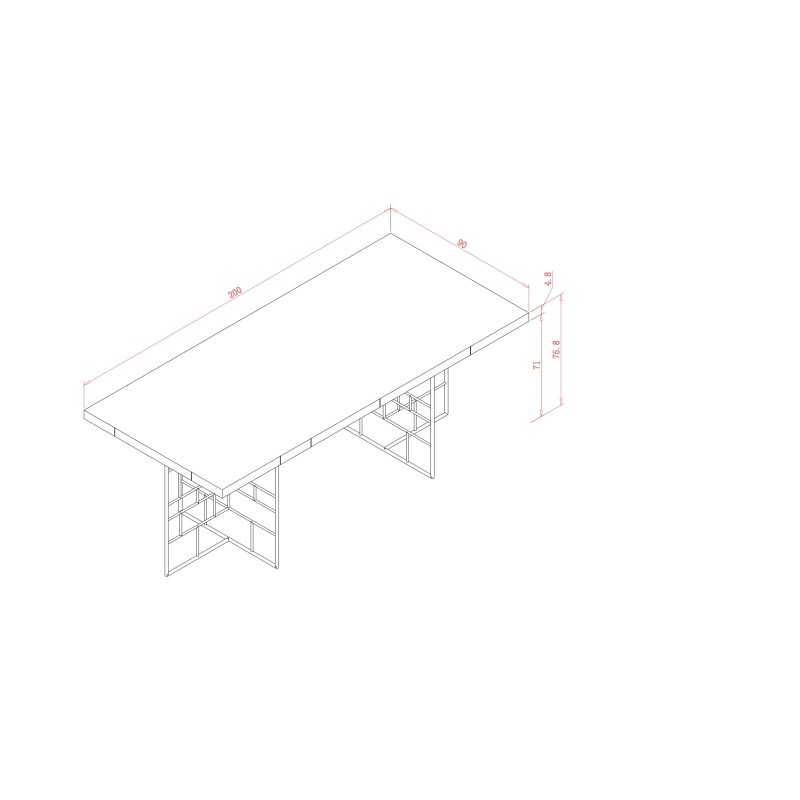 Τραπέζι τραπεζαρίας Rose Hill RH10 από MDF σε πράσινο και χρυσό 200x90x76cm