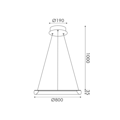 HARMONY-ΦΩΤΙΣΤΙΚΟ ΚΡΕΜΑΣΤΟ ΜΑΥΡΟ ΑΛΟΥΜΙΝΙΟΥ LED SMD 48W CCT 3800LM IP20 Φ800Χ1000ΜΜ