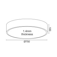 ΟΡΟΦΗΣ Φ/Σ LED 60W 5600LM CCT ΜΑΥΡΟ ΜΕΤ/ΚΟ D75XH10CM OPTIMUS