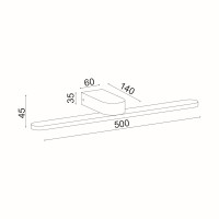 PHOEBE-ΦΩΤΙΣΤΙΚΟ ΕΠΙΤΟΙΧΟ ΛΕΥΚΟ ΜΑΤ ΜΕΤΑΛΛΙΚΟ LED 16W 4000K 1040LM IP44 50Χ12Χ4CM