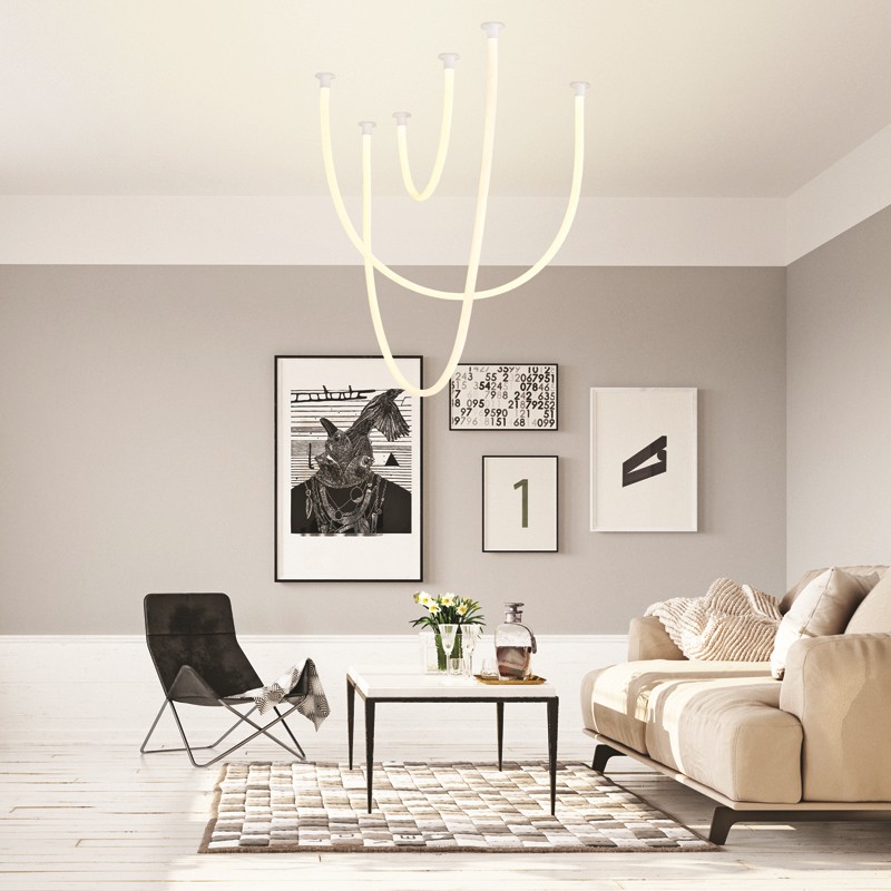 JUNGLE-ΦΩΤΙΣΤΙΚΟ ΚΡΕΜΑΣΤΟ ΛΕΥΚΟ ΜΕΤΑΛΛΙΚΟ LED SMD 60W 3000K 4000LM IP20 2400Χ1700Χ1000ΜΜ