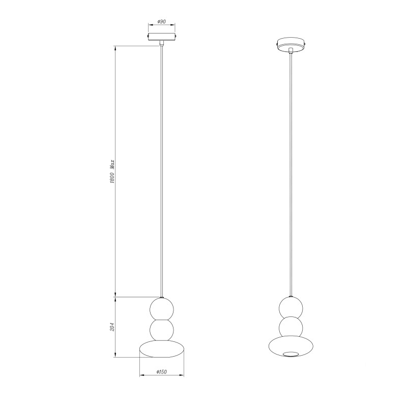 GALAXY - Μεταλλικό Κρεμαστό Φωτιστικό