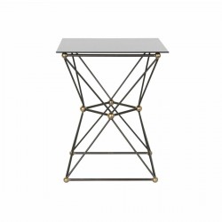 Βοηθητικό Τραπέζι DKD Home Decor 8424001820344 45 x 45 x 55,5 cm Κρυστάλλινο Μαύρο Χρυσό Μέταλλο