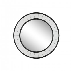 Μόνιμος καθρέφτης Home ESPRIT Μαύρο Ξύλο Καθρέφτης Σύγχρονη 88 x 5 x 88 cm