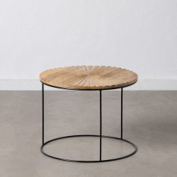Βοηθητικό Τραπέζι 53 x 53 x 42 cm Φυσικό Μαύρο Μέταλλο Ξύλο