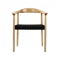 Nextdeco ξύλινη καρέκλα 'Bisotto' από ξύλο οξιάς .'Εδρα μαύρη, 54x57xΥ75εκ