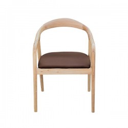 Καρέκλα Jackson, Υ79,5x56x62εκ. οak, χρώμα φυσικό με καφέ τεχνόδερμα
