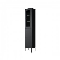 Nextdeco ντουλάπι,Υ180x35x30εκ. μαύρο μεταλλικό με 2 πόρτες