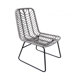 Καρέκλα Κήπου ArteLibre OSASCO Γκρι/Μαύρο Μέταλλο/Rattan 63x47x87cm