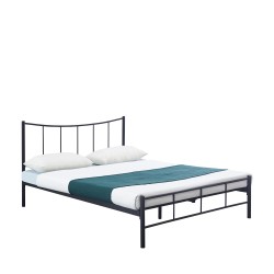 Κρεβάτι Ημίδιπλο ArteLibre ROSE Μαύρο Μέταλλο 208x129x100cm (Στρώμα 120x200cm)