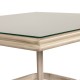 Τραπέζι Κήπου ArteLibre ANGOLA Λευκό Αντικέ Αλουμίνιο/Γυαλί 80x80x75cm