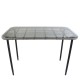 Τραπέζι Κήπου ArteLibre ANNIUS Γκρι/Μαύρο Μέταλλο/Rattan/Γυαλί 120x70x78cm