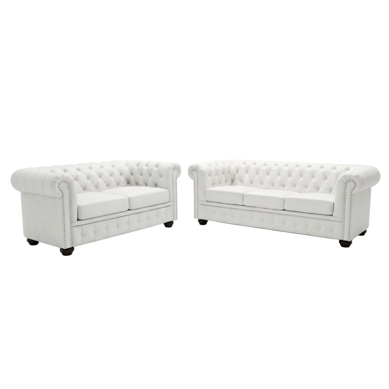 ΚΑΝΑΠΕΣ 3ΘΕΣΙΟΣ T.CHESTERFIELD HM3009.02 ΤΕΧΝΟΔΕΡΜΑ ΛΕΥΚΟ ΜΑΤ 208x90x73 εκ.