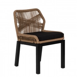 Καρέκλα Κήπου ArteLibre LISBON Μπεζ/Μαύρο Αλουμίνιο/Ύφασμα 50x58x77cm