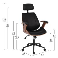 ΚΑΡΕΚΛΑ ΓΡΑΦΕΙΟΥ ΔΙΕΥΘΥΝΤΙΚΗ SUPERIOR PRO HM1109.01 ΚΑΡΥΔΙ-ΜΑΥΡO PU 63x67x123Yεκ.