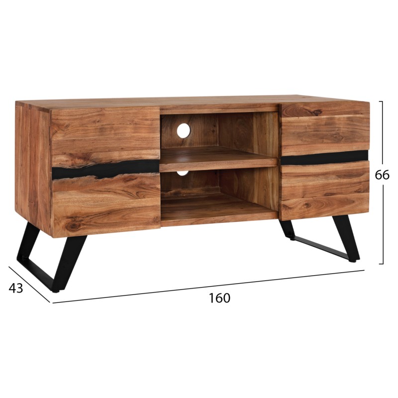 ΕΠΙΠΛΟ TV ALICIA ΜΑΣΙΦ ΞΥΛΟ ΑΚΑΚΙΑΣ ΦΥΣΙΚΟ HM8174.11 160x43x66Y εκ.