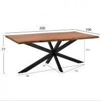 ΤΡΑΠΕΖΙ ΤΡΑΠΕΖΑΡΙΑΣ MONTANA SUPERIOR ΜΑΣΙΦ ΑΚΑΚΙΑΣ HM8716.11 200x85-110x77Υεκ.