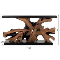 ΚΟΝΣΟΛΑ HM9356 ΑΠΟ ΜΑΣΙΦ ΞΥΛΟ ΤEAK ΦΥΣΙΚΟ - ΜΑΥΡΟ 150X40X80YΕΚ.